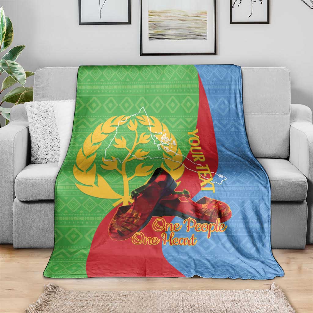 Personalised Eritrea Independence Day Blanket Shida Shoes Olive Branch African Pattern