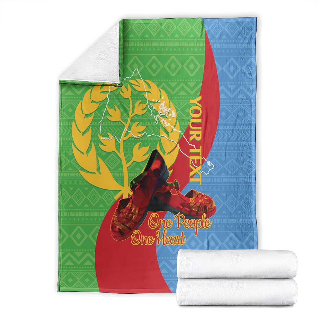 Personalised Eritrea Independence Day Blanket Shida Shoes Olive Branch African Pattern