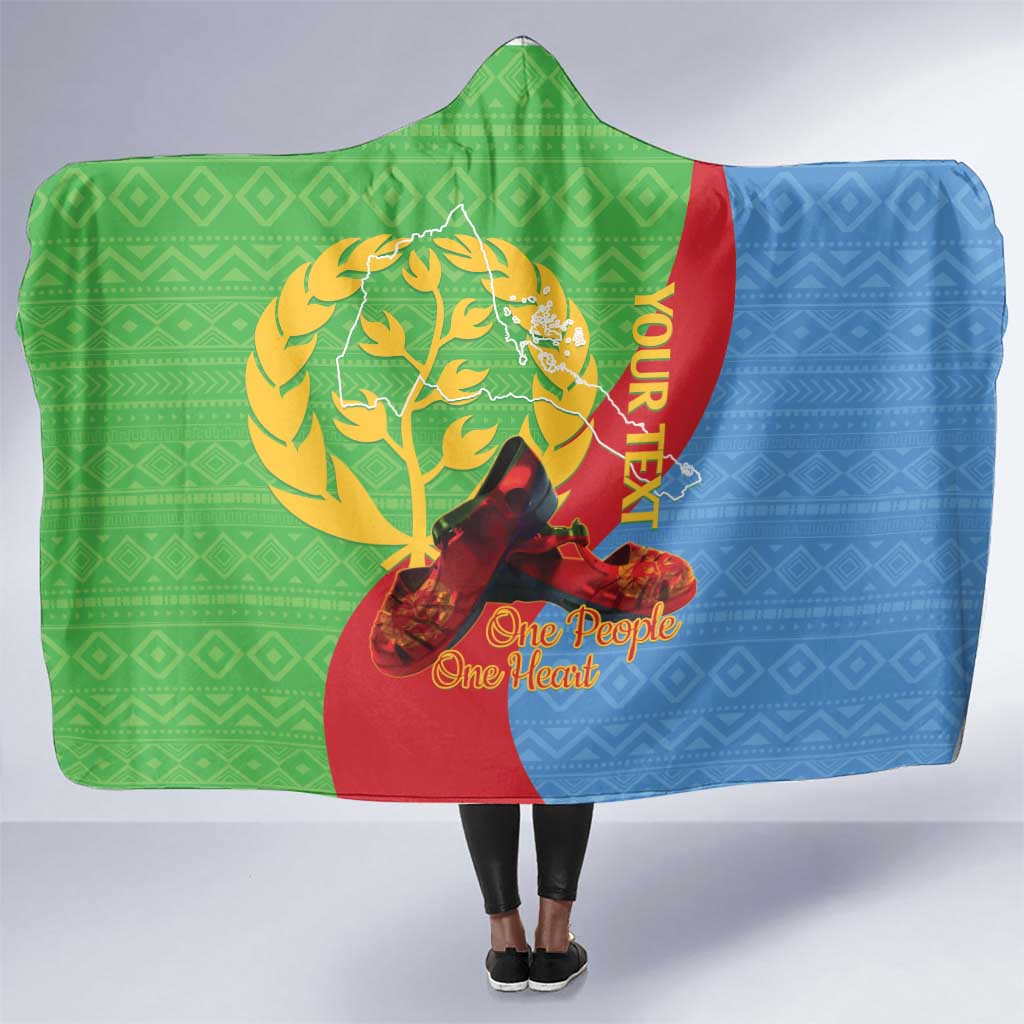 Personalised Eritrea Independence Day Hooded Blanket Shida Shoes Olive Branch African Pattern