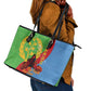 Personalised Eritrea Independence Day Leather Tote Bag Shida Shoes Olive Branch African Pattern