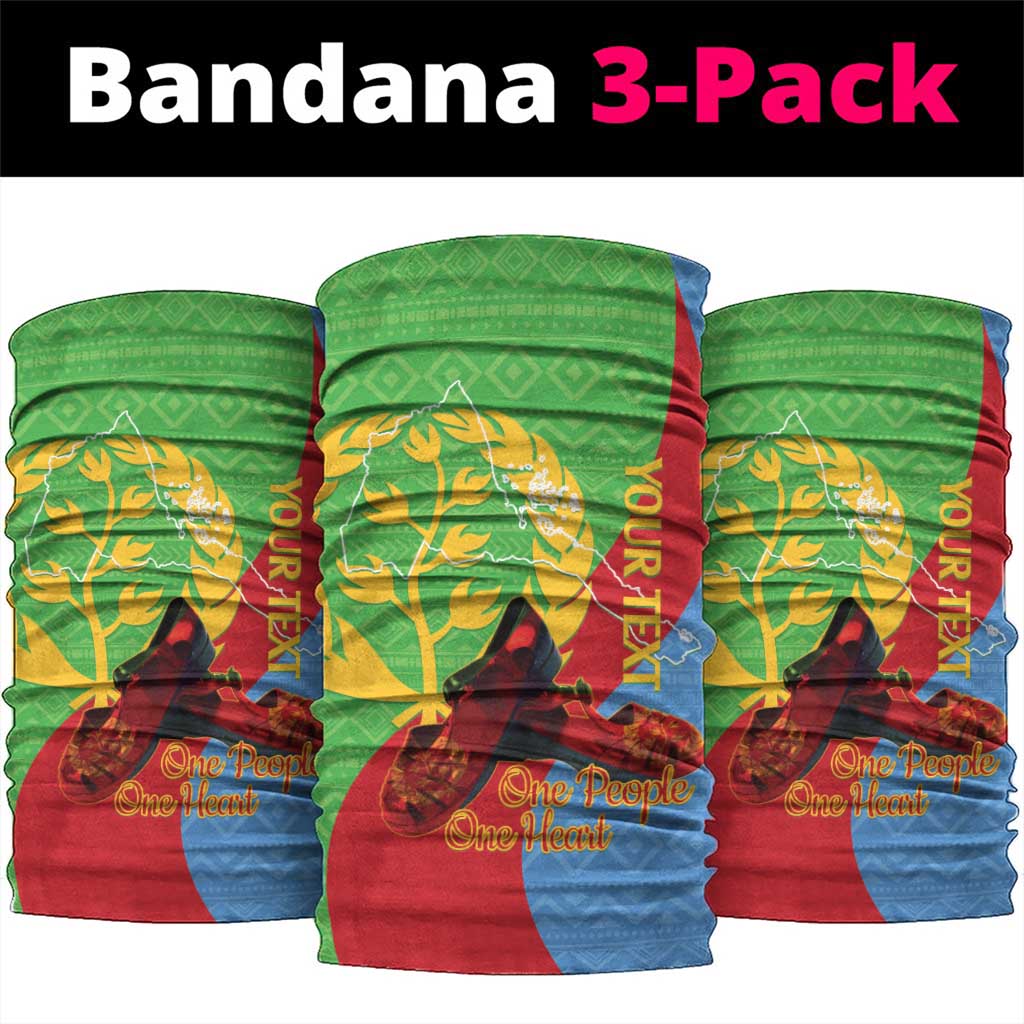 Personalised Eritrea Independence Day Neck Gaiter Shida Shoes Olive Branch African Pattern LT14