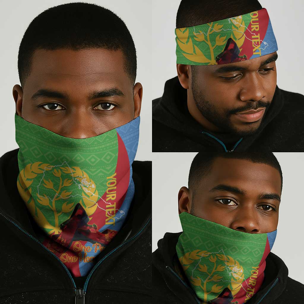Personalised Eritrea Independence Day Neck Gaiter Shida Shoes Olive Branch African Pattern LT14