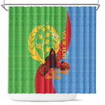 Personalised Eritrea Independence Day Shower Curtain Shida Shoes Olive Branch African Pattern