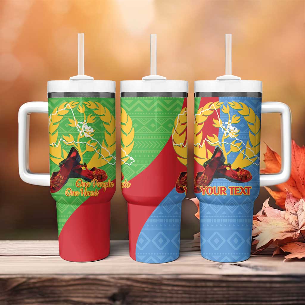 Personalised Eritrea Independence Day Tumbler With Handle Shida Shoes Olive Branch African Pattern