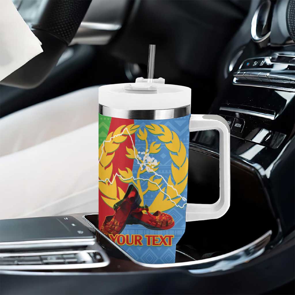 Personalised Eritrea Independence Day Tumbler With Handle Shida Shoes Olive Branch African Pattern