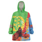 Personalised Eritrea Independence Day Wearable Blanket Hoodie Shida Shoes Olive Branch African Pattern