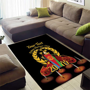 Custom Eritrea Martyrs' Day Area Rug 20 June Shida Shoes With Candles - Black