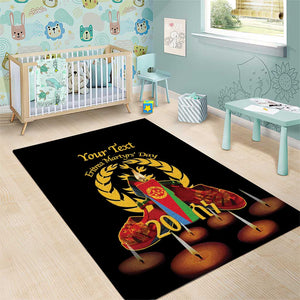 Custom Eritrea Martyrs' Day Area Rug 20 June Shida Shoes With Candles - Black