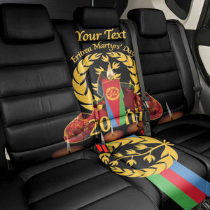 Custom Eritrea Martyrs' Day Back Car Seat Cover 20 June Shida Shoes With Candles - Black