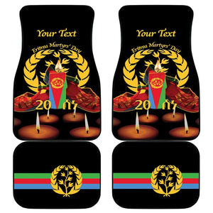 Custom Eritrea Martyrs' Day Car Mats 20 June Shida Shoes With Candles - Black