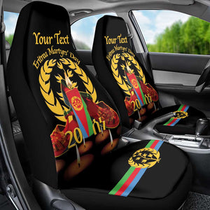 Custom Eritrea Martyrs' Day Car Seat Cover 20 June Shida Shoes With Candles - Black