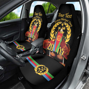 Custom Eritrea Martyrs' Day Car Seat Cover 20 June Shida Shoes With Candles - Black