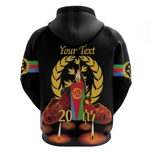 Custom Eritrea Martyrs' Day Hoodie 20 June Shida Shoes With Candles - Black