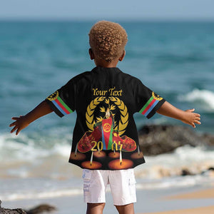 Custom Eritrea Martyrs' Day Kid Hawaiian Shirt 20 June Shida Shoes With Candles - Black