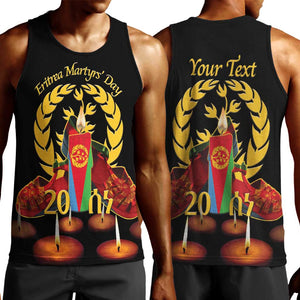 Custom Eritrea Martyrs' Day Men Tank Top 20 June Shida Shoes With Candles - Black