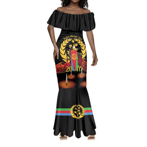 Custom Eritrea Martyrs' Day Mermaid Dress 20 June Shida Shoes With Candles - Black