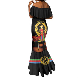 Custom Eritrea Martyrs' Day Mermaid Dress 20 June Shida Shoes With Candles - Black