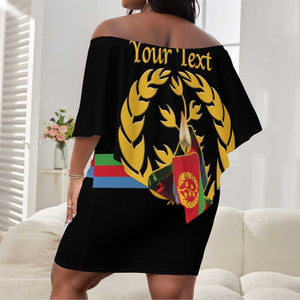 Custom Eritrea Martyrs' Day Off Shoulder Short Dress 20 June Shida Shoes With Candles - Black LT14