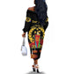 Custom Eritrea Martyrs' Day Off The Shoulder Long Sleeve Dress 20 June Shida Shoes With Candles - Black
