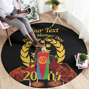 Custom Eritrea Martyrs' Day Round Carpet 20 June Shida Shoes With Candles - Black