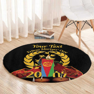 Custom Eritrea Martyrs' Day Round Carpet 20 June Shida Shoes With Candles - Black