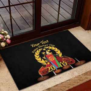 Custom Eritrea Martyrs' Day Rubber Doormat 20 June Shida Shoes With Candles - Black