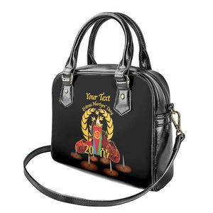 Custom Eritrea Martyrs' Day Shoulder Handbag 20 June Shida Shoes With Candles - Black