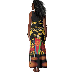 Custom Eritrea Martyrs' Day Tank Maxi Dress 20 June Shida Shoes With Candles - Black