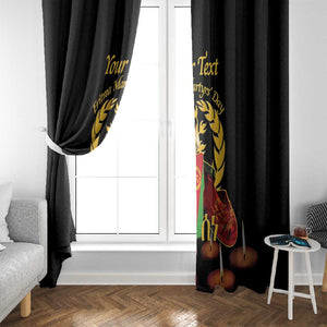 Custom Eritrea Martyrs' Day Window Curtain 20 June Shida Shoes With Candles - Black