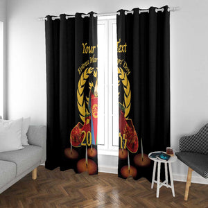 Custom Eritrea Martyrs' Day Window Curtain 20 June Shida Shoes With Candles - Black