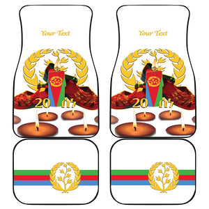 Custom Eritrea Martyrs' Day Car Mats 20 June Shida Shoes With Candles - White