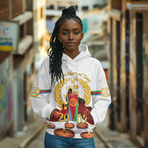 Custom Eritrea Martyrs' Day Hoodie 20 June Shida Shoes With Candles - White