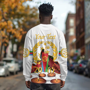 Custom Eritrea Martyrs' Day Long Sleeve Shirt 20 June Shida Shoes With Candles - White LT14