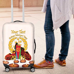 Custom Eritrea Martyrs' Day Luggage Cover 20 June Shida Shoes With Candles - White