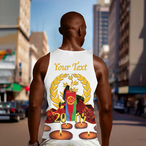 Custom Eritrea Martyrs' Day Men Tank Top 20 June Shida Shoes With Candles - White