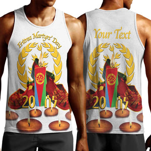 Custom Eritrea Martyrs' Day Men Tank Top 20 June Shida Shoes With Candles - White