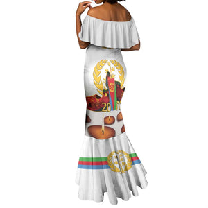 Custom Eritrea Martyrs' Day Mermaid Dress 20 June Shida Shoes With Candles - White