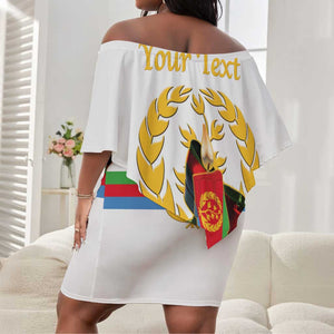 Custom Eritrea Martyrs' Day Off Shoulder Short Dress 20 June Shida Shoes With Candles - White LT14