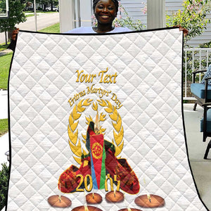 Custom Eritrea Martyrs' Day Quilt 20 June Shida Shoes With Candles - White