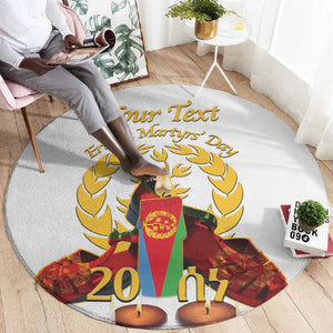 Custom Eritrea Martyrs' Day Round Carpet 20 June Shida Shoes With Candles - White