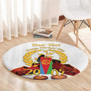 Custom Eritrea Martyrs' Day Round Carpet 20 June Shida Shoes With Candles - White