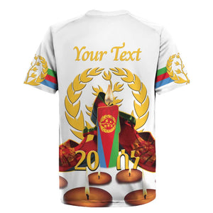 Custom Eritrea Martyrs' Day Rugby Jersey 20 June Shida Shoes With Candles - White