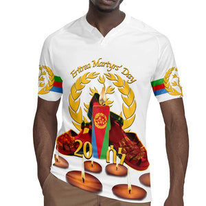 Custom Eritrea Martyrs' Day Rugby Jersey 20 June Shida Shoes With Candles - White