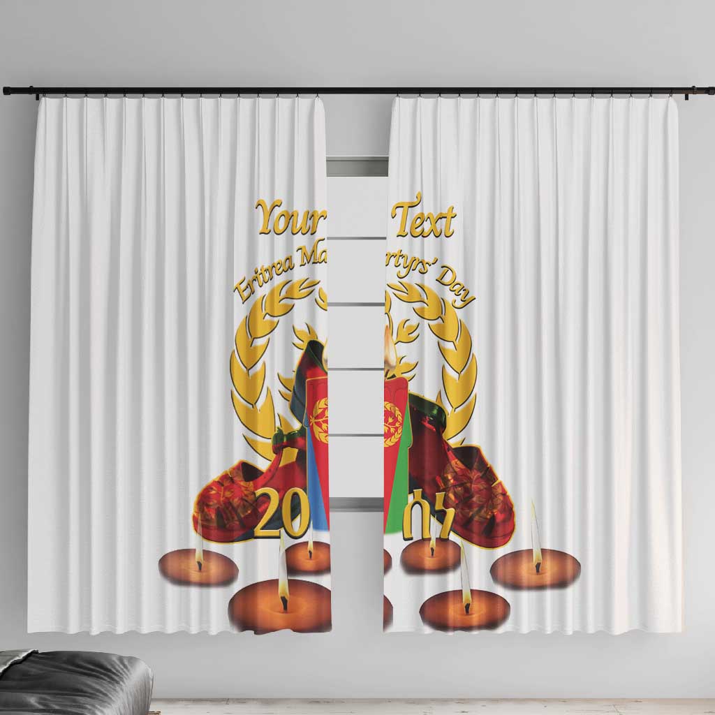 Custom Eritrea Martyrs' Day Window Curtain 20 June Shida Shoes With Candles - White