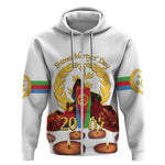 Custom Eritrea Martyrs' Day Zip Hoodie 20 June Shida Shoes With Candles - White