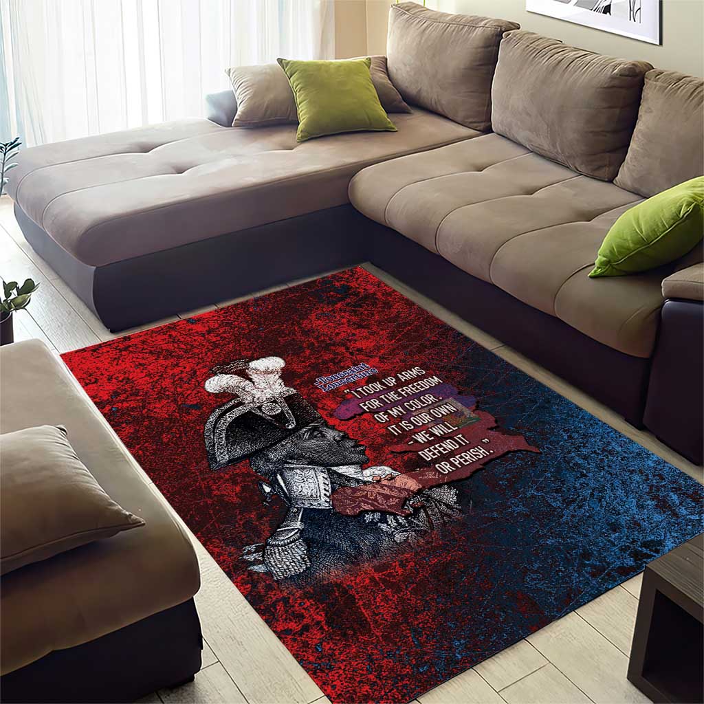 Toussaint Louverture Afro Haiti Area Rug Haitian Father Grunge Style - African Pride