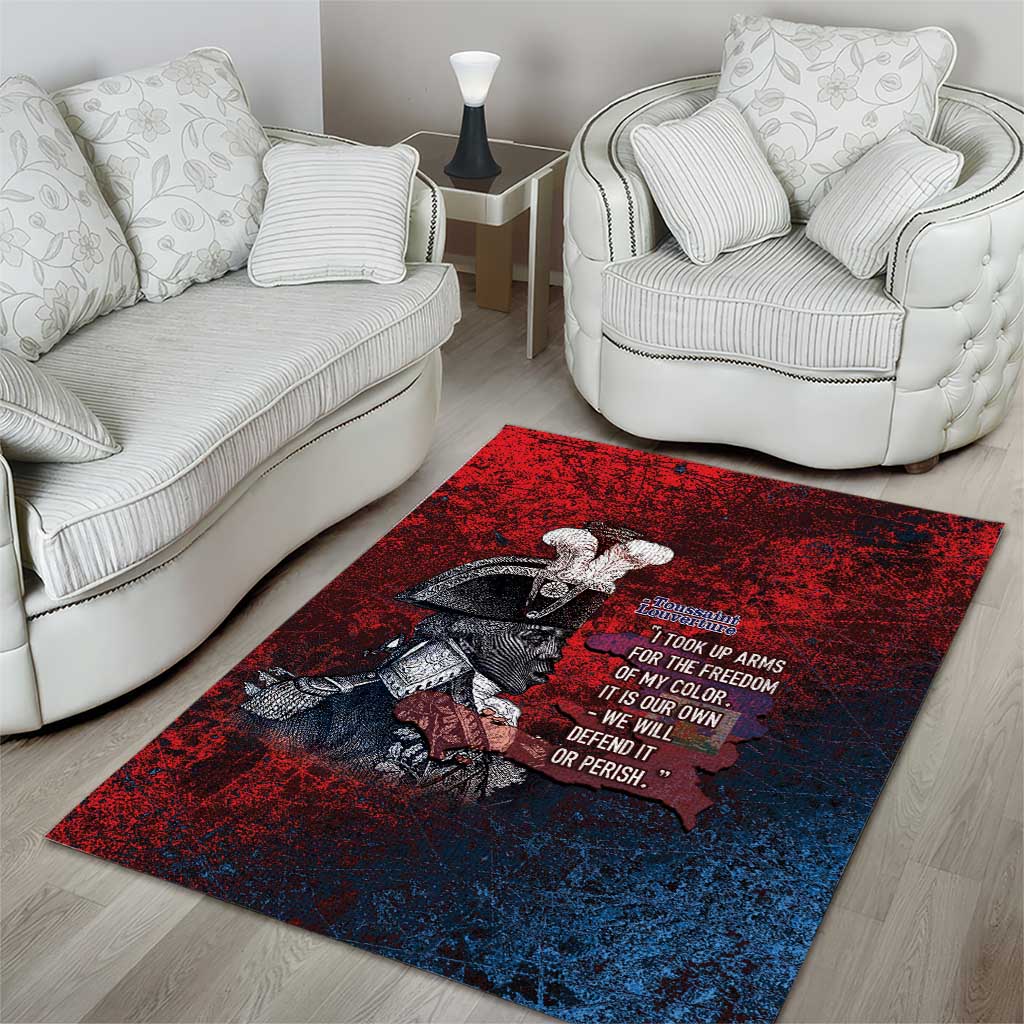 Toussaint Louverture Afro Haiti Area Rug Haitian Father Grunge Style - African Pride