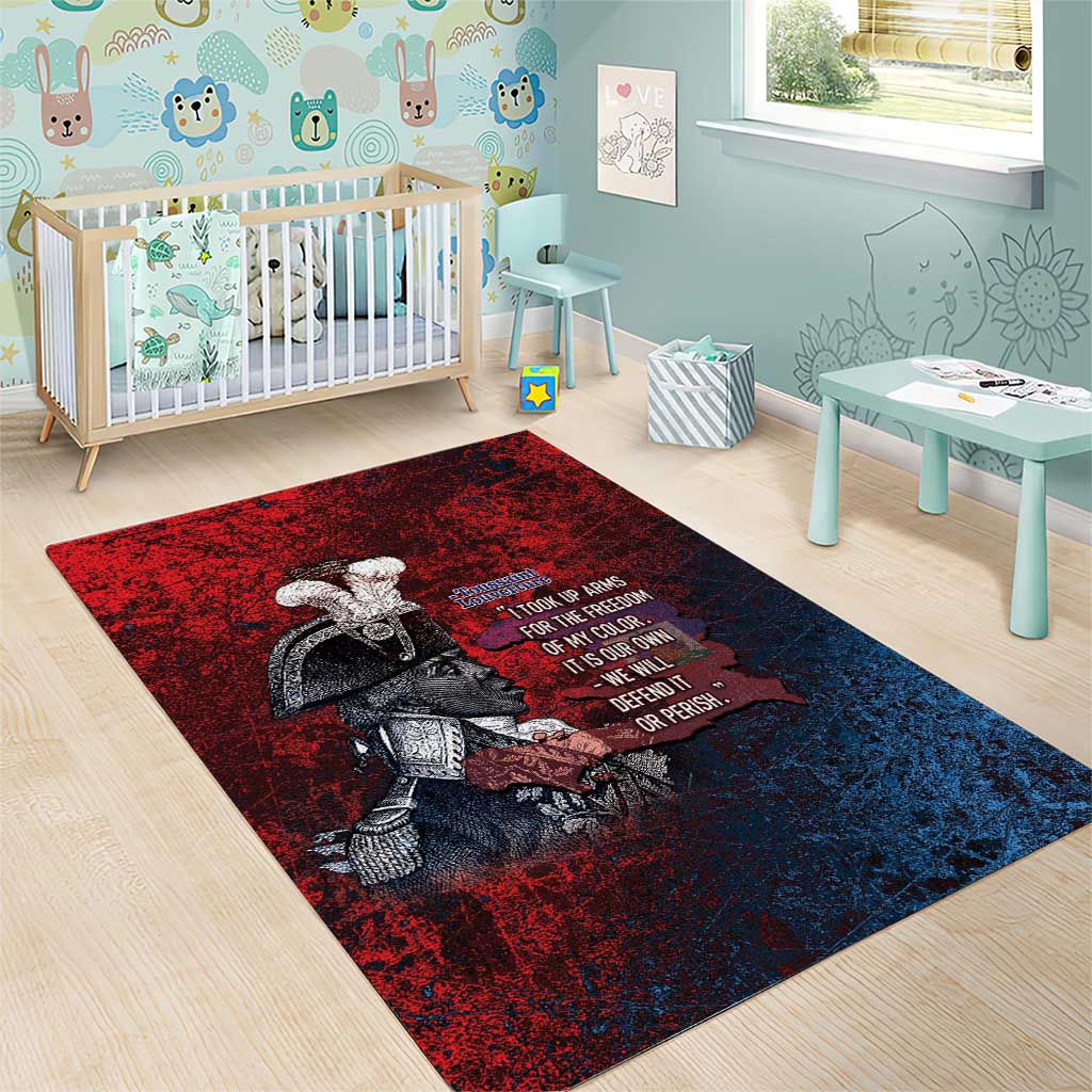 Toussaint Louverture Afro Haiti Area Rug Haitian Father Grunge Style - African Pride