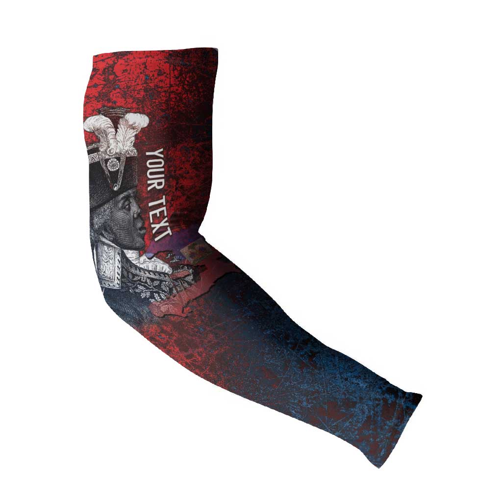 Personalized Toussaint Louverture Afro Haiti Arm Sleeves Haitian Father Grunge Style - African Pride