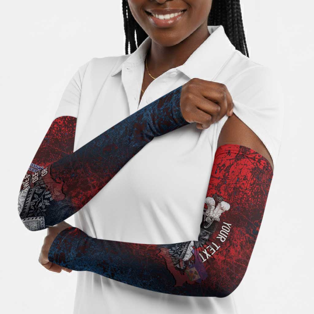 Personalized Toussaint Louverture Afro Haiti Arm Sleeves Haitian Father Grunge Style - African Pride